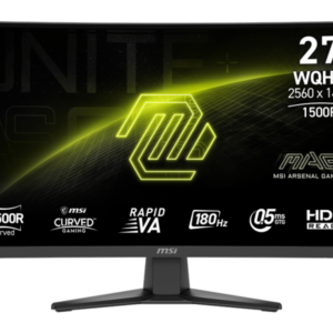 Zaslon MSI MAG 275CQF E18 / 27" / WQHD / Rapid VA / 180Hz / 0.5ms (GtG) / ukrivljen / črn