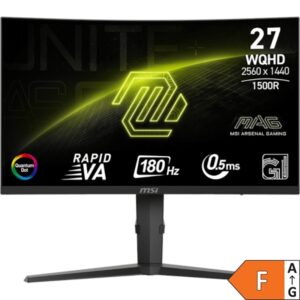 Zaslon MSI MAG 275CQRF QD E2 / 27" / WQHD / Rapid VA / 180Hz / 0.5ms (GtG) / ukrivljen / črn - nastavljiv po višini - PD 15W