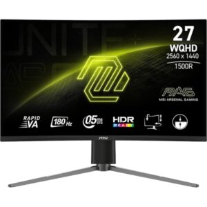 Zaslon MSI MAG-27CQ6PF / 27" / WQHD / 180Hz / 0.5ms (GtG) / ukrivljen / črn - nastavljiv po višini