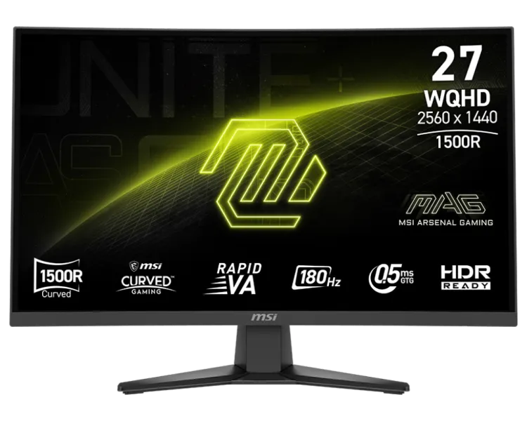Zaslon MSI MAG 275CQF E18 / 27" / WQHD / Rapid VA / 180Hz / 0.5ms (GtG) / ukrivljen / črn