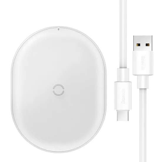 Brezžični polnilec BASEUS Cobble 15W, Qi (bel) - slika 5