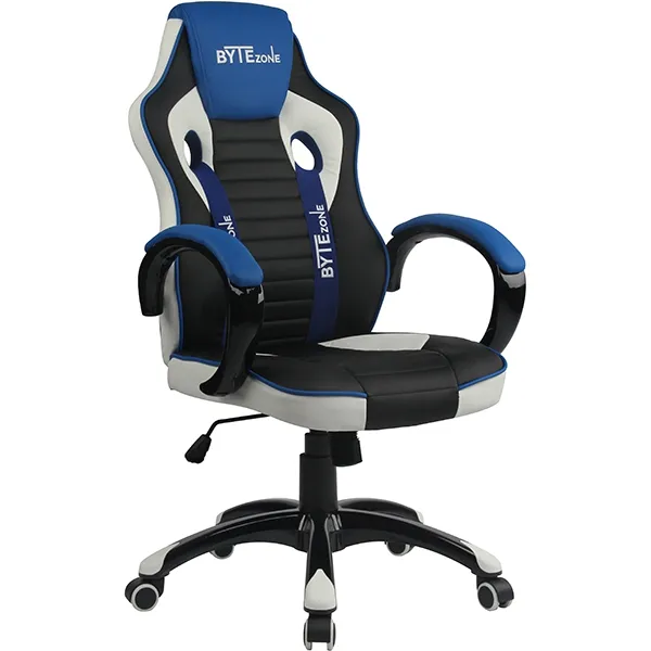 Gaming stol Bytezone Racer PRO (črno-siv-moder) - slika 2