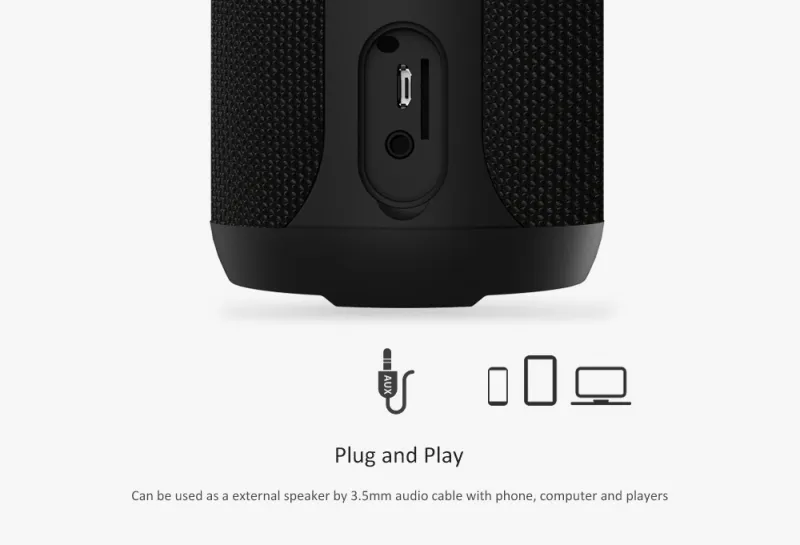 Prenosni zvočnik REMAX Wireless RB-M28 vodoodporen črn - slika 4