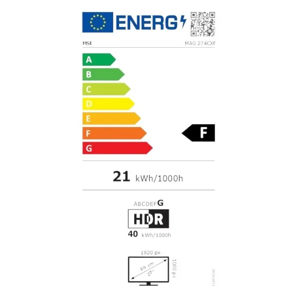 Zaslon MSI MAG 274CXF 27" / FHD / Rapid VA / 280Hz / 0,5ms GtG (črn) - slika 6