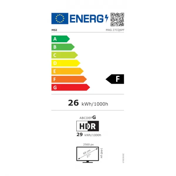 Zaslon MSI MAG-27CQ6PF / 27" / WQHD / 180Hz / 0.5ms (GtG) / ukrivljen / črn - nastavljiv po višini - slika 6