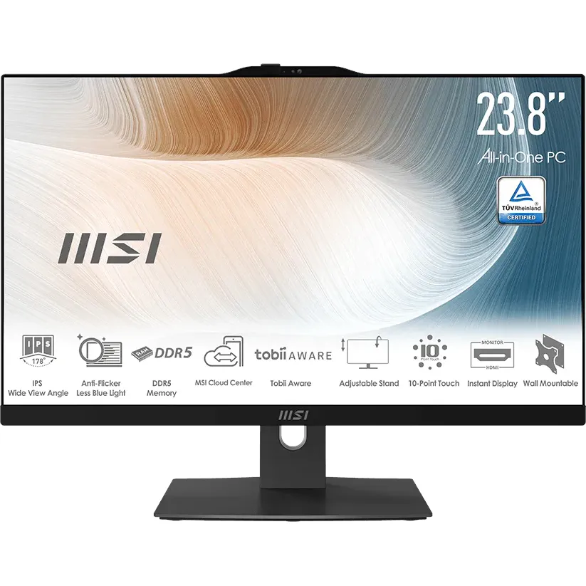Računalnik All-in-One MSI Modern AM242TP 1M-2021XEU Core 5 / 16GB / 512GB SSD / 24" FHD / Touchscreen / Windows 11 Pro (črn)