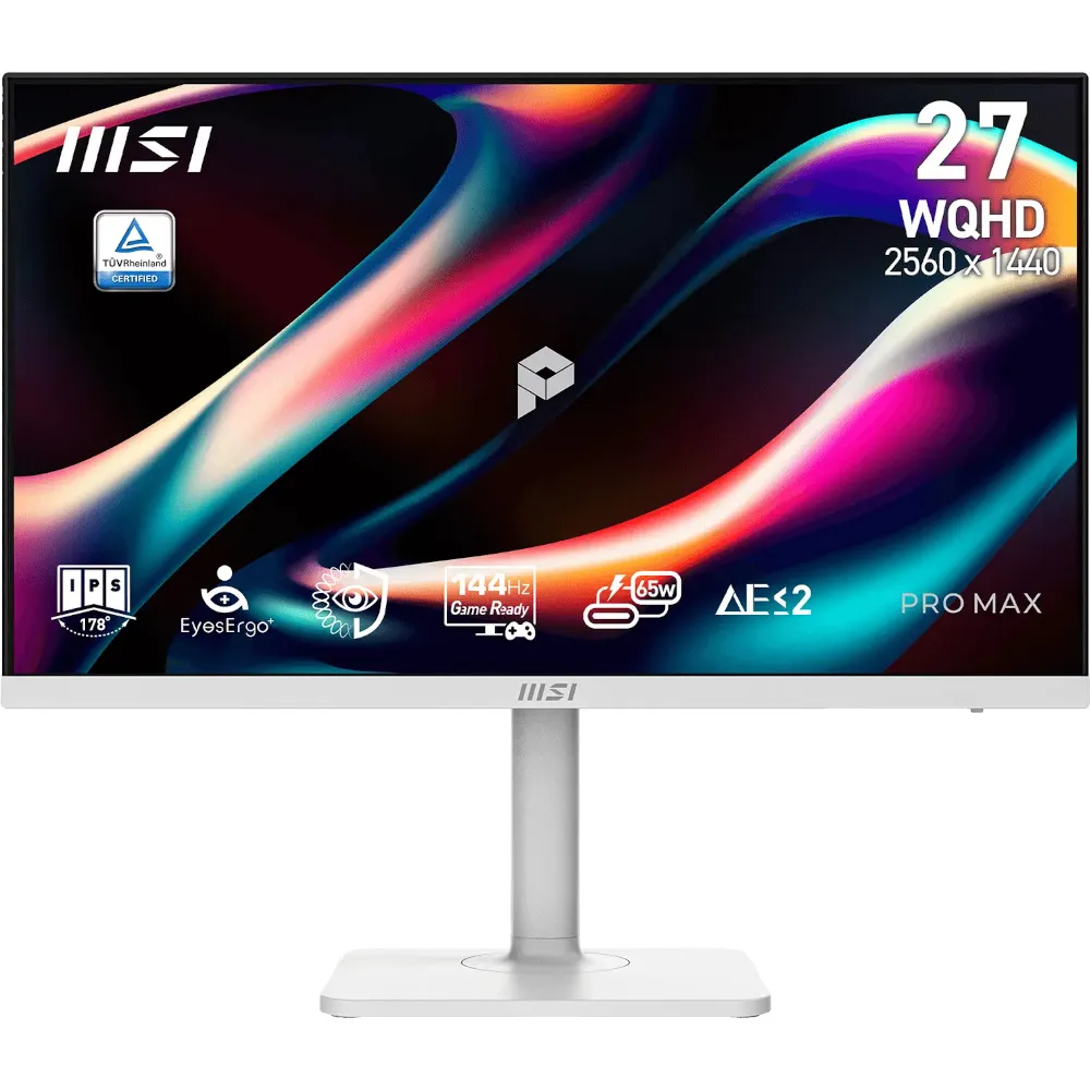 Zaslon MSI PRO MAX 271QPHW E14 / 68,6 cm (27") / 2560x1440 (WQHD) / IPS / 144 Hz / 4 ms (GTG) / 300 nits / 1500:1 / KVM / nastavljiv po višini