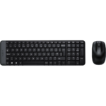 LOGITECH MK220 brezžična tipkovnica in miška (črna)