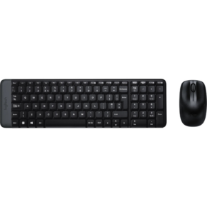 LOGITECH MK220 brezžična tipkovnica in miška (črna)