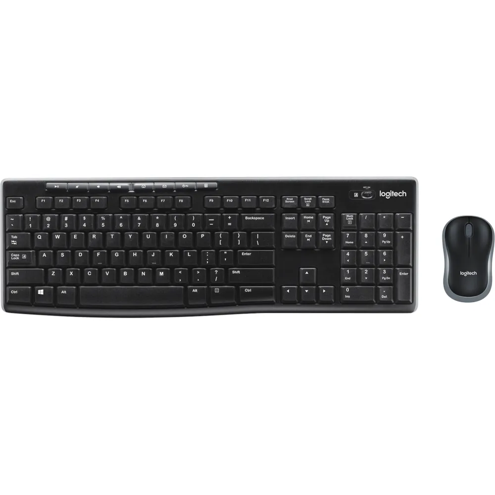 LOGITECH MK270 brezžična tipkovnica in miška (črna)
