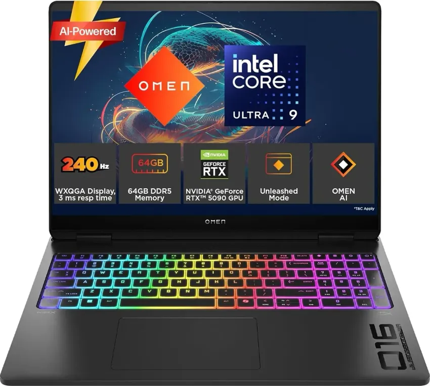 Prenosnik HP OMEN MAX Gaming 16-ah0000nf | U9 275HX | 64GB RAM | 2TB SSD | RTX 5090 (24GB) / Core Ultra 9 / RAM 64 GB / 2TB SSD / 16,0″ WQHD