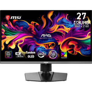 Zaslon MSI MAG 272UP QD-OLED E16 / 67,3 cm (26,5") / 3840x2160 (UHD) / QD-OLED / 165 Hz / 0.03 ms (GTG) / 250 nits / 1500000:1 / nastavljiv po višini
