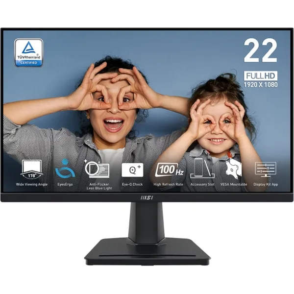 Zaslon MSI PRO MP225V / 21.5" / FHD / VA / 100Hz / 1ms (MPRT) / črn
